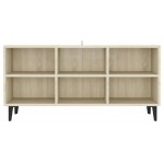 vidaXL Comodă TV cu picioare metalice, stejar sonoma, 103,5x30x50 cm vidaXL Comodă TV cu picioare metalice, stejar sonoma, 103,5x30x50 cm
