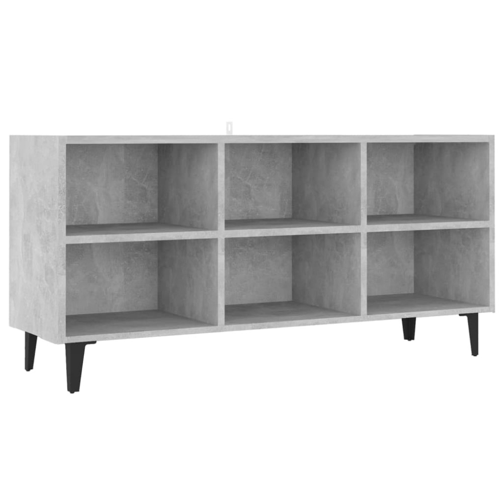 vidaXL Comodă TV cu picioare metalice, gri beton, 103,5x30x50 cm
