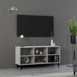 vidaXL Comodă TV cu picioare metalice, gri beton, 103,5x30x50 cm