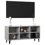 vidaXL Comodă TV cu picioare metalice, gri beton, 103,5x30x50 cm