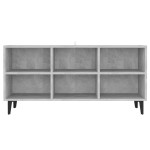 vidaXL Comodă TV cu picioare metalice, gri beton, 103,5x30x50 cm
