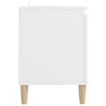 vidaXL Comodă TV cu picioare din lemn masiv, alb, 103,5x35x50 cm
