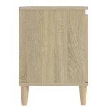 vidaXL Comodă TV, picioare lemn masiv, stejar sonoma, 103,5x35x50 cm vidaXL Comodă TV, picioare lemn masiv, stejar sonoma, 103,5x35x50 cm