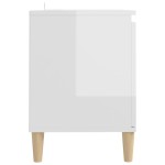 vidaXL Comodă TV & picioare lemn masiv alb extralucios 103,5x35x50 cm vidaXL Comodă TV & picioare lemn masiv alb extralucios 103,5x35x50 cm