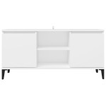 vidaXL Comodă TV cu picioare metalice, alb, 103,5x35x50 cm