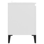 vidaXL Comodă TV cu picioare metalice, alb, 103,5x35x50 cm