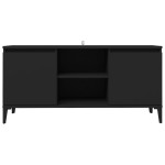 vidaXL Comodă TV cu picioare metalice, negru, 103,5x35x50 cm vidaXL Comodă TV cu picioare metalice, negru, 103,5x35x50 cm