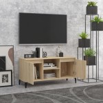 vidaXL Comodă TV cu picioare metalice, stejar sonoma, 103,5x35x50 cm vidaXL Comodă TV cu picioare metalice, stejar sonoma, 103,5x35x50 cm