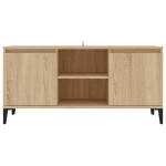 vidaXL Comodă TV cu picioare metalice, stejar sonoma, 103,5x35x50 cm vidaXL Comodă TV cu picioare metalice, stejar sonoma, 103,5x35x50 cm