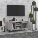 vidaXL Comodă TV cu picioare metalice, gri, 103,5x35x50 cm