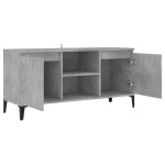 vidaXL Comodă TV cu picioare metalice, gri, 103,5x35x50 cm