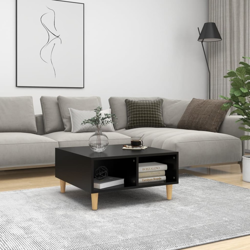 vidaXL Masă de cafea, negru, 60x60x30 cm, lemn prelucrat