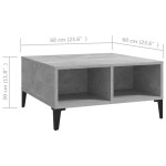 vidaXL Masă de cafea, gri beton, 60x60x30 cm, lemn prelucrat