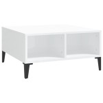 vidaXL Masă de cafea, alb extralucios, 60x60x30 cm, lemn prelucrat vidaXL Masă de cafea, alb extralucios, 60x60x30 cm, lemn prelucrat