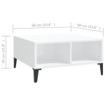 vidaXL Masă de cafea, alb extralucios, 60x60x30 cm, lemn prelucrat vidaXL Masă de cafea, alb extralucios, 60x60x30 cm, lemn prelucrat