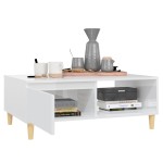 vidaXL Masă de cafea, alb extralucios, 90x60x35 cm, lemn prelucrat vidaXL Masă de cafea, alb extralucios, 90x60x35 cm, lemn prelucrat