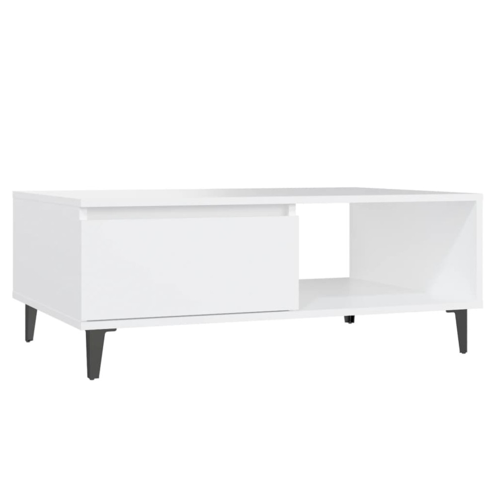 vidaXL Masă de cafea, alb, 90x60x35 cm, lemn prelucrat