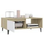 vidaXL Măsuță de cafea alb și stejar Sonoma 90x60x35 cm lemn prelucrat vidaXL Măsuță de cafea alb și stejar Sonoma 90x60x35 cm lemn prelucrat
