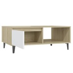 vidaXL Măsuță de cafea alb și stejar Sonoma 90x60x35 cm lemn prelucrat vidaXL Măsuță de cafea alb și stejar Sonoma 90x60x35 cm lemn prelucrat