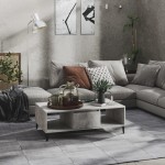 vidaXL Măsuță de cafea, gri beton, 103,5x60x35 cm, lemn prelucrat vidaXL Măsuță de cafea, gri beton, 103,5x60x35 cm, lemn prelucrat