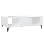 vidaXL Măsuță de cafea, alb extralucios, 103,5x60x35cm, lemn prelucrat vidaXL Măsuță de cafea, alb extralucios, 103,5x60x35cm, lemn prelucrat