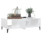 vidaXL Măsuță de cafea, alb extralucios, 103,5x60x35cm, lemn prelucrat vidaXL Măsuță de cafea, alb extralucios, 103,5x60x35cm, lemn prelucrat