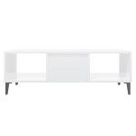 vidaXL Măsuță de cafea, alb extralucios, 103,5x60x35cm, lemn prelucrat vidaXL Măsuță de cafea, alb extralucios, 103,5x60x35cm, lemn prelucrat