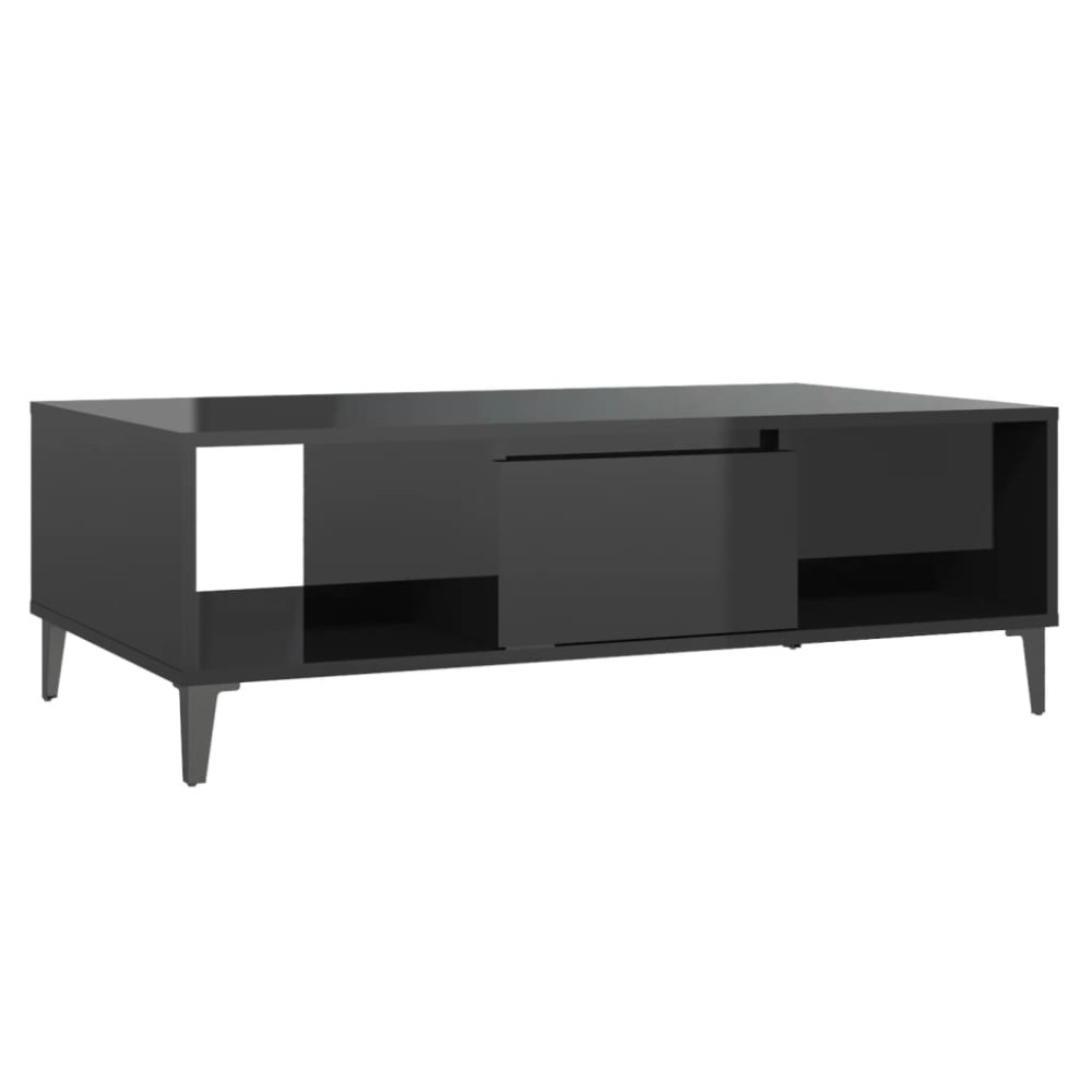vidaXL Măsuță de cafea negru extralucios 103,5x60x35 cm lemn prelucrat