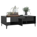 vidaXL Măsuță de cafea negru extralucios 103,5x60x35 cm lemn prelucrat