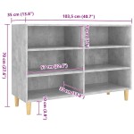 vidaXL Servantă, gri beton, 103,5x35x70 cm, lemn compozit vidaXL Servantă, gri beton, 103,5x35x70 cm, lemn compozit