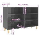 vidaXL Servantă, gri extralucios, 103,5x35x70 cm, PAL vidaXL Servantă, gri extralucios, 103,5x35x70 cm, PAL