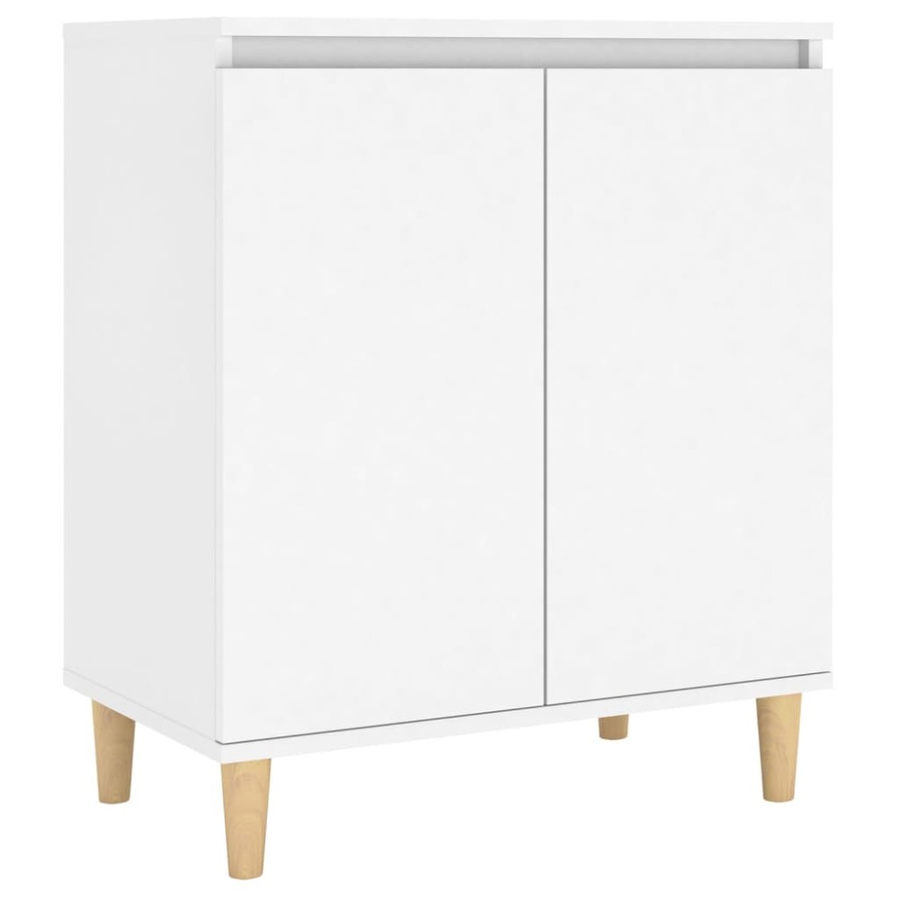 vidaXL Servantă cu picioare din lemn masiv, alb, 60x35x70 cm, PAL