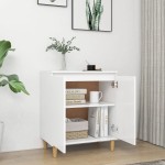 vidaXL Servantă cu picioare din lemn masiv, alb, 60x35x70 cm, PAL vidaXL Servantă cu picioare din lemn masiv, alb, 60x35x70 cm, PAL