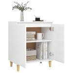 vidaXL Servantă cu picioare din lemn masiv, alb, 60x35x70 cm, PAL vidaXL Servantă cu picioare din lemn masiv, alb, 60x35x70 cm, PAL