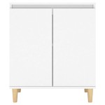 vidaXL Servantă cu picioare din lemn masiv, alb, 60x35x70 cm, PAL vidaXL Servantă cu picioare din lemn masiv, alb, 60x35x70 cm, PAL