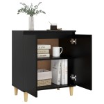 vidaXL Servantă cu picioare din lemn masiv, negru, 60x35x70 cm, PAL