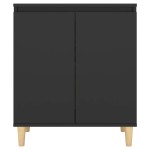 vidaXL Servantă cu picioare din lemn masiv, negru, 60x35x70 cm, PAL