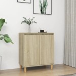 vidaXL Servantă picioare din lemn masiv stejar sonoma 60x35x70 cm lemn