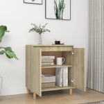 vidaXL Servantă picioare din lemn masiv stejar sonoma 60x35x70 cm lemn