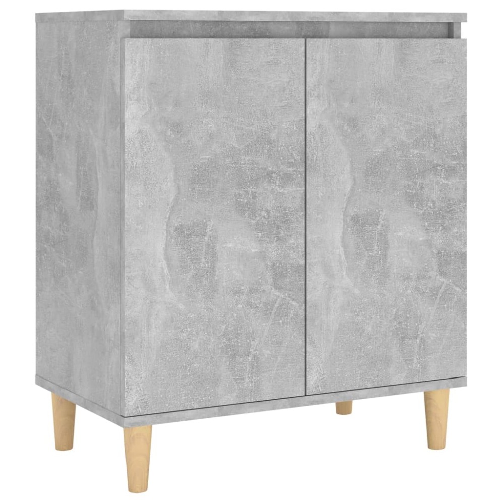 vidaXL Servantă & picioare lemn masiv, gri beton, 60x35x70 cm, PAL