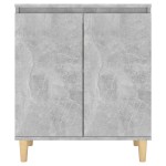 vidaXL Servantă & picioare lemn masiv, gri beton, 60x35x70 cm, PAL vidaXL Servantă & picioare lemn masiv, gri beton, 60x35x70 cm, PAL