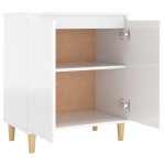 vidaXL Servantă & picioare lemn masiv alb extralucios 60x35x70cm PAL