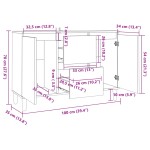 vidaXL Servantă, gri beton, 101x35x70 cm, lemn prelucrat vidaXL Servantă, gri beton, 101x35x70 cm, lemn prelucrat