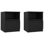 vidaXL Noptiere, 2 buc., negru, 40x40x50 cm, PAL vidaXL Noptiere, 2 buc., negru, 40x40x50 cm, PAL