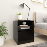 vidaXL Noptiere, 2 buc., negru, 40x40x50 cm, PAL vidaXL Noptiere, 2 buc., negru, 40x40x50 cm, PAL