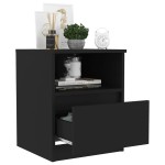 vidaXL Noptiere, 2 buc., negru, 40x40x50 cm, PAL vidaXL Noptiere, 2 buc., negru, 40x40x50 cm, PAL