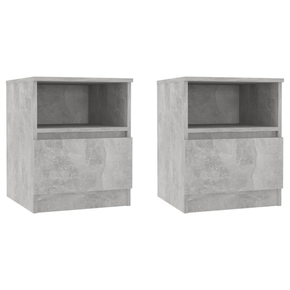 vidaXL Noptiere, 2 buc., gri beton, 40x40x50 cm, PAL