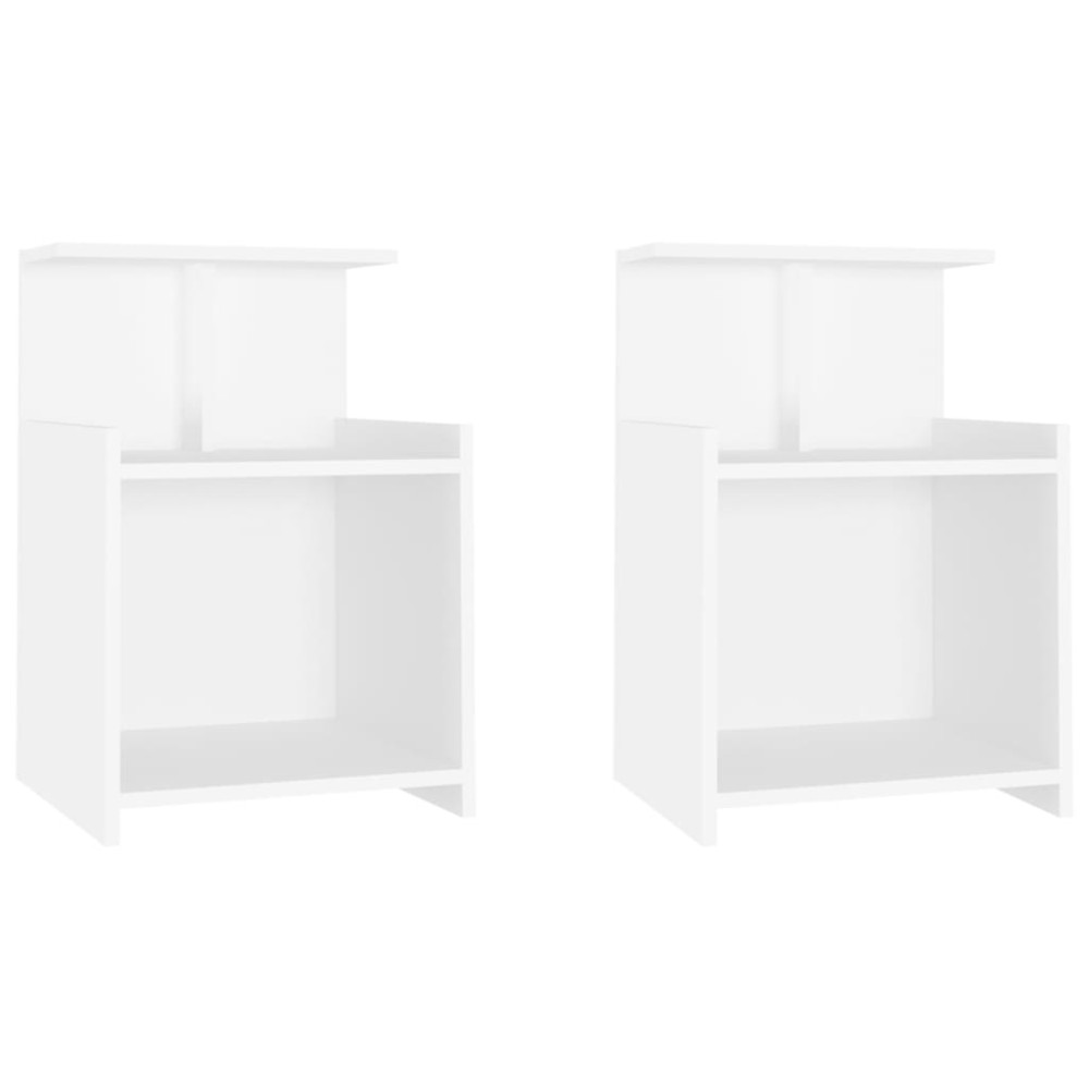 vidaXL Noptiere, 2 buc., alb, 40x35x60 cm, PAL