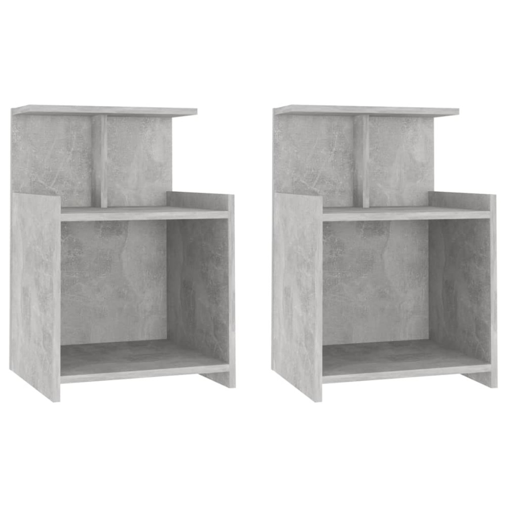 vidaXL Noptiere, 2 buc., gri beton, 40x35x60 cm, PAL