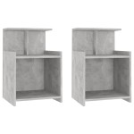 vidaXL Noptiere, 2 buc., gri beton, 40x35x60 cm, PAL vidaXL Noptiere, 2 buc., gri beton, 40x35x60 cm, PAL